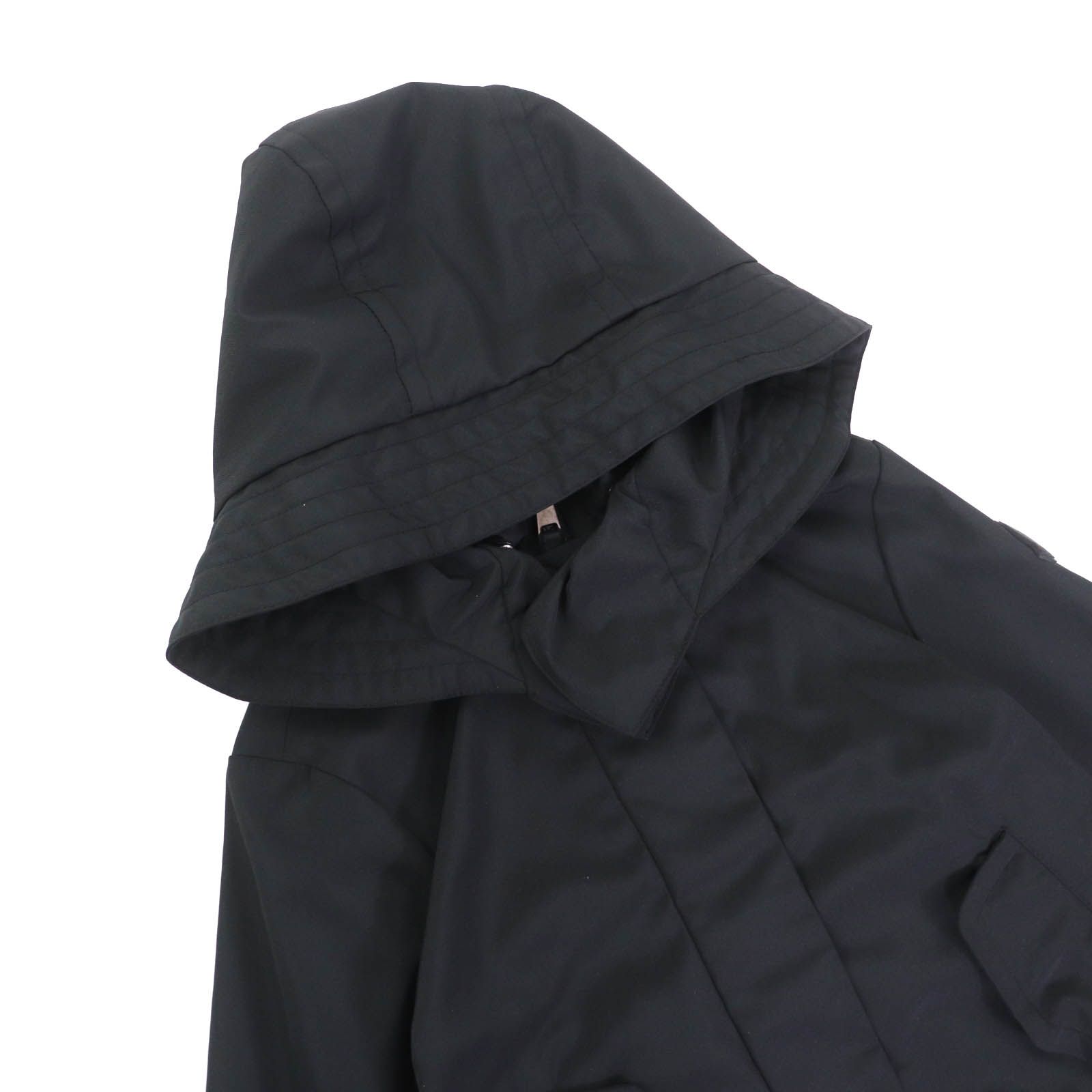 MONCLER モンクレール ATHELAS アセラス ロゴワッペン フード付 袖フリル バックプリーツ コート ブラック 8 anni 130 cm キッズ