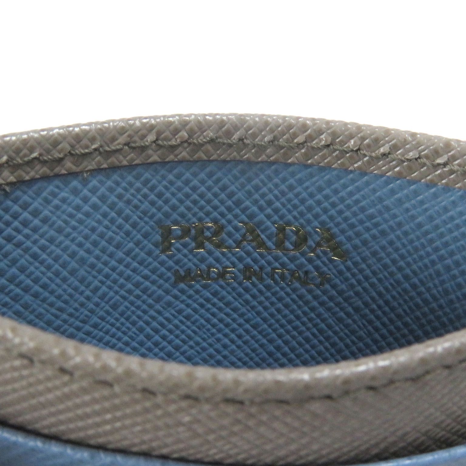 極美品□PRADA プラダ 1MC025 サフィアーノレザー メタルロゴ パス  