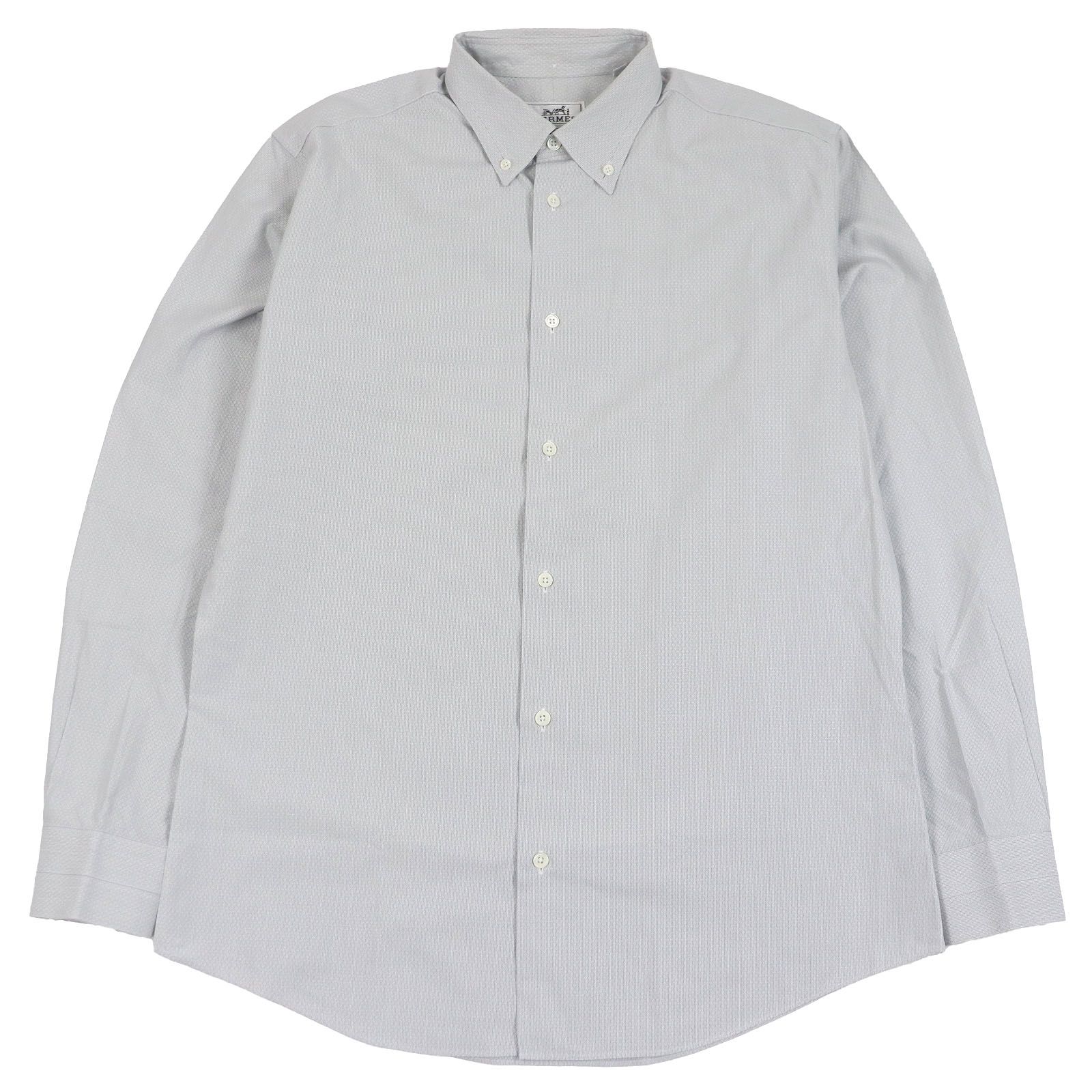 ★★★HERMES★美品★最新Hボタン★2WAY袖★ベルト付スプリング コート★ダークネイビー★フランス製★国内正規品★エルメス★ 使いやすいシンプルデザインHERMES（エルメス）ワイドシャツ