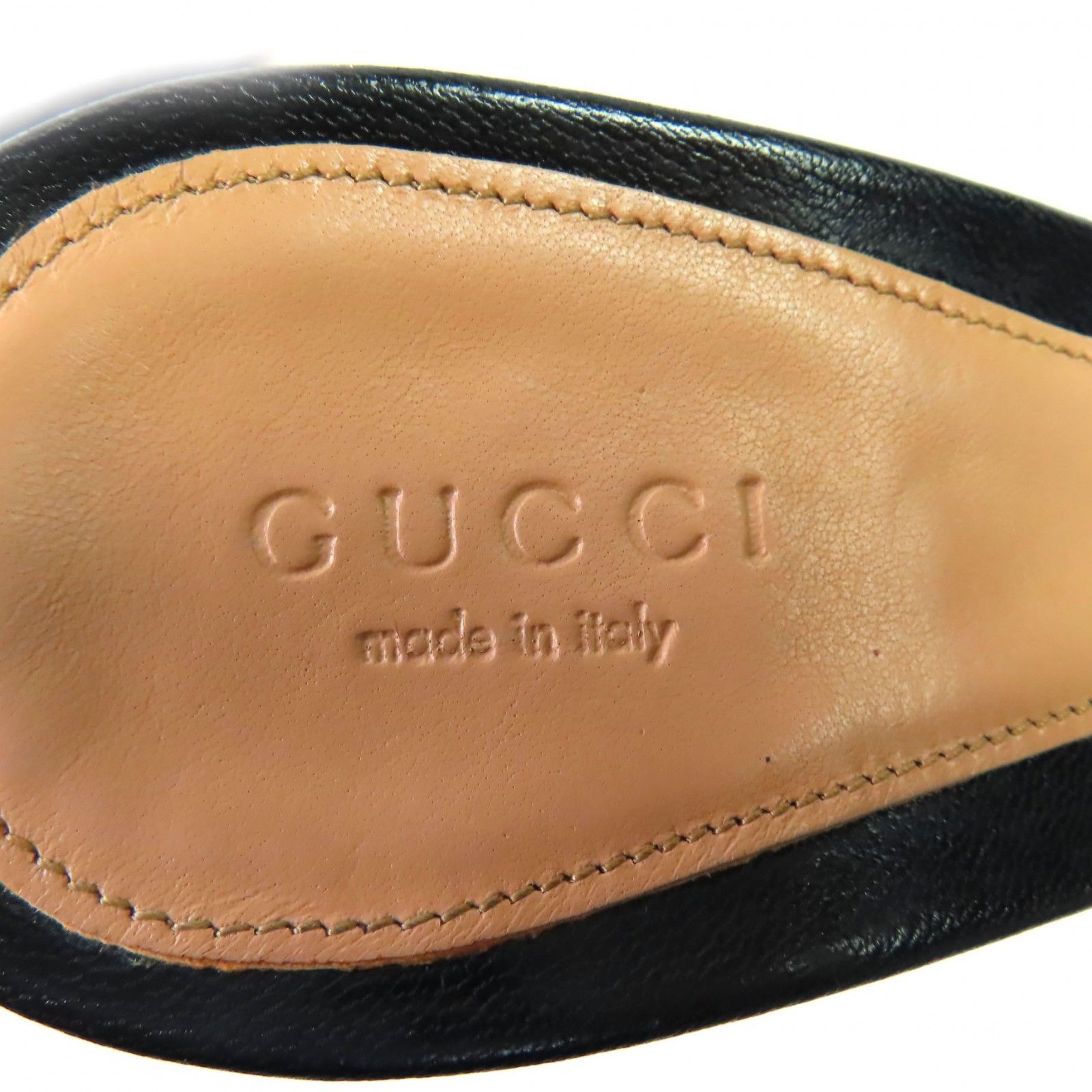  GUCCI グッチ 129747 クロコダイル レザー バンブーヒール ミュール サンダル ブラック 9 保存袋付き イタリア製 レディース ミュール サンダル ミュール