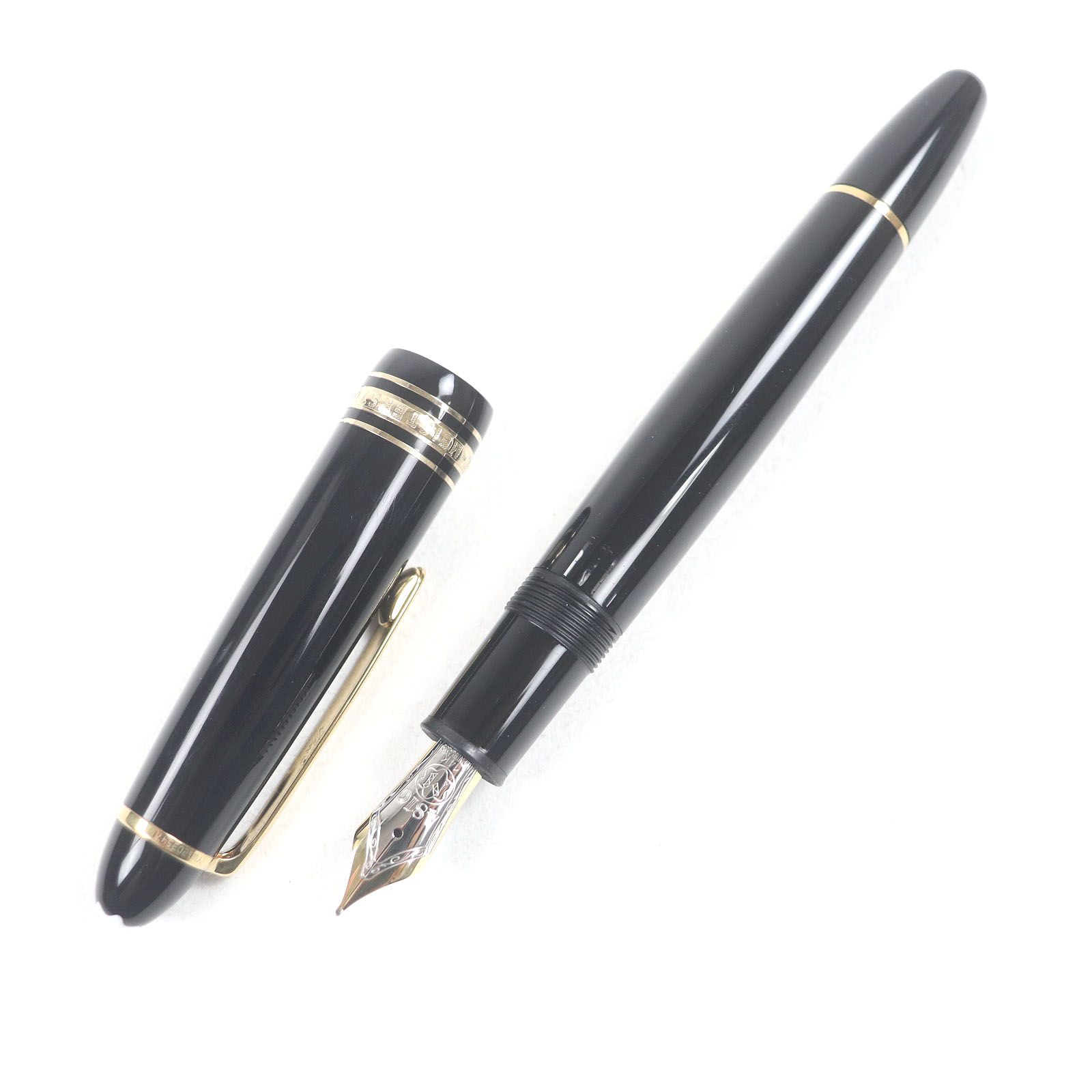 □MONTBLANC モンブラン マイスターシュテュック Pix ル グラン ペン先14K Fニブ キャップ式 万年筆 ブラック ゴールド ドイツ製 メンズ