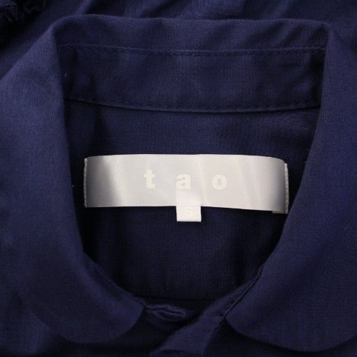 タオ コムデギャルソン TAO COMME des GARCONS AD2025 シャツ ブラウス 半袖 丸襟 装飾 ワン S 紺 ネイビー BB WWW_OLIVIERBERNSTEIN_COM