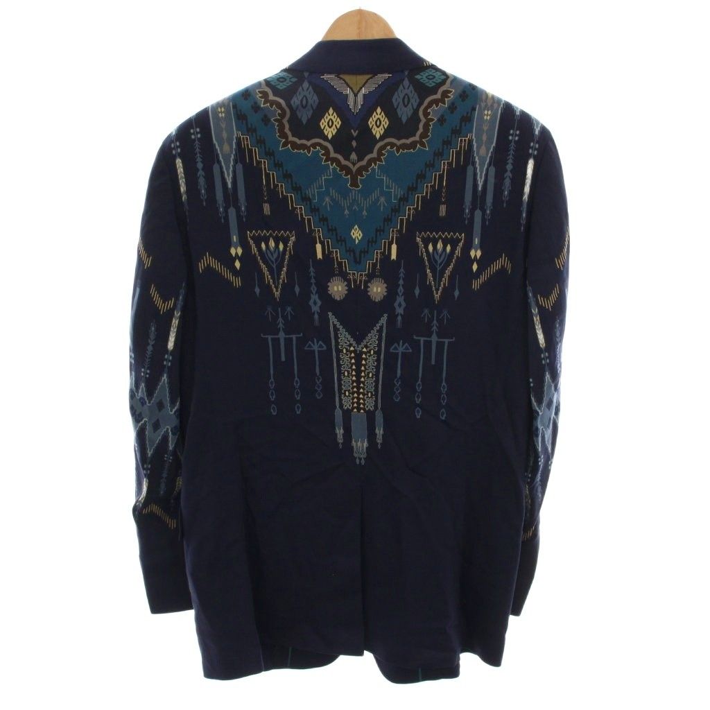 エトロ ETRO テーラードジャケット 総柄 アウター 50 紺 ネイビー 1G512 YM