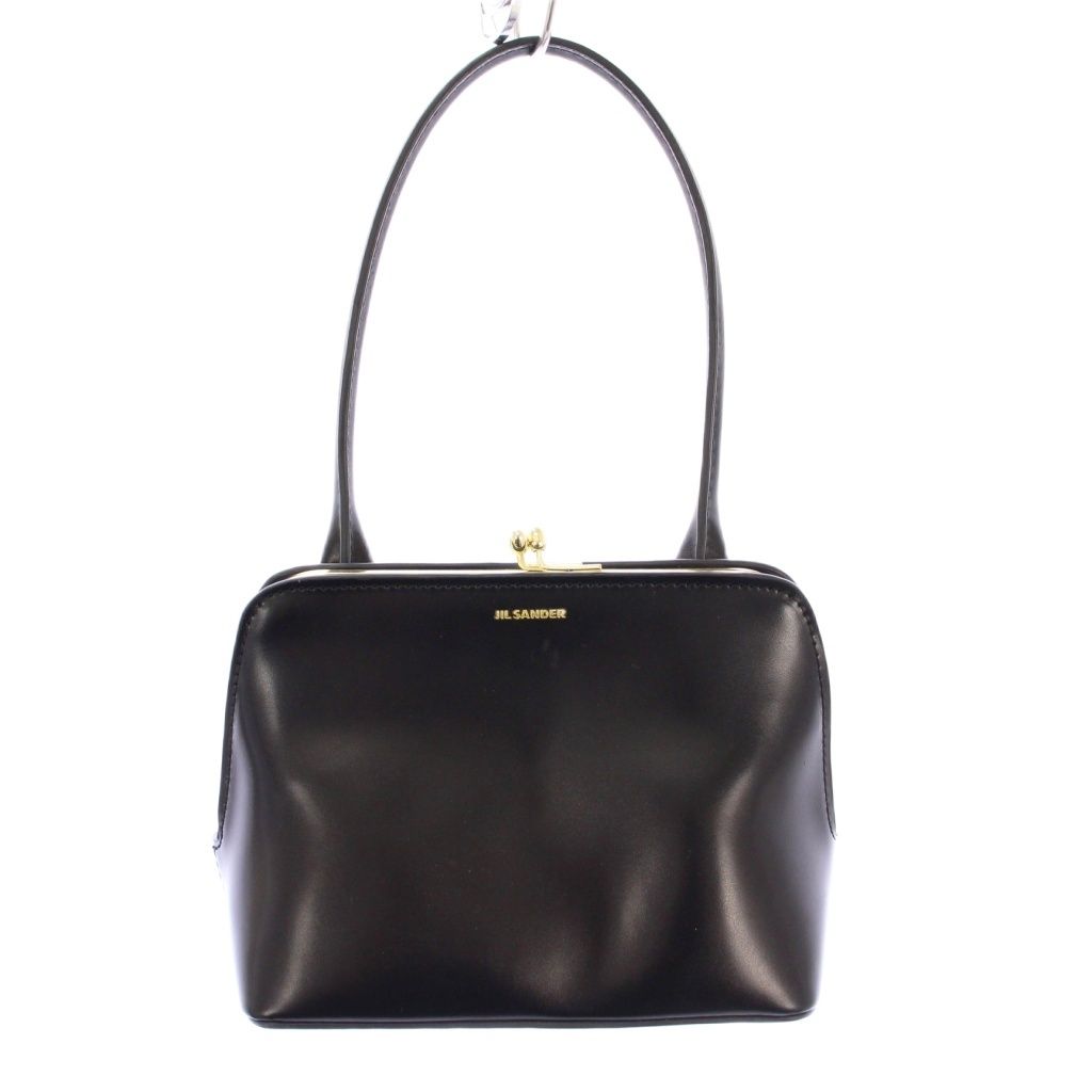 ジルサンダー JIL SANDER GOJI FRANME BAG フレームバッグ ハンドバッグ ワンハンドル レザー ロゴ ワン がま口 黒 ブラック BB