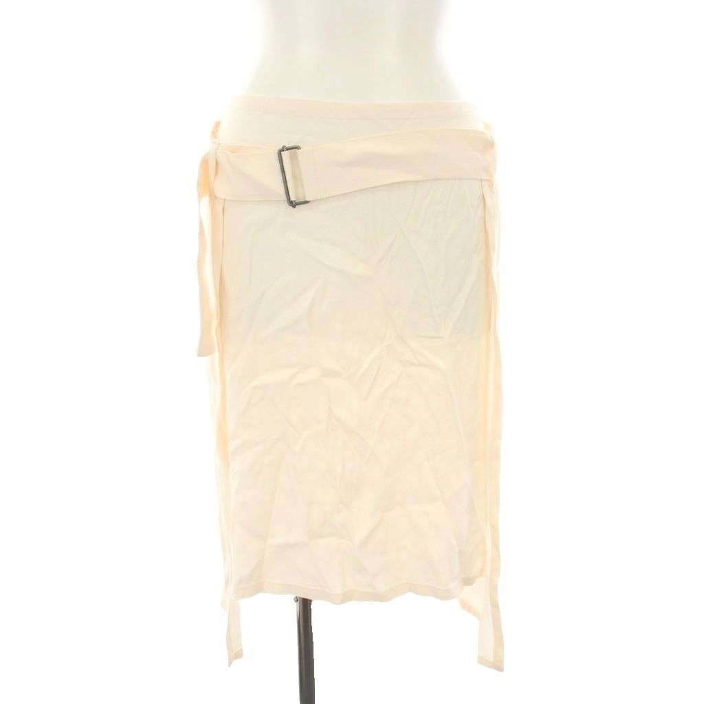 アンドゥムルメステール ANN DEMEULEMEESTER スカート ひざ丈 タイト ベルト 変形 タグ付き 36 ペールピンク 21-31-251009 |YT