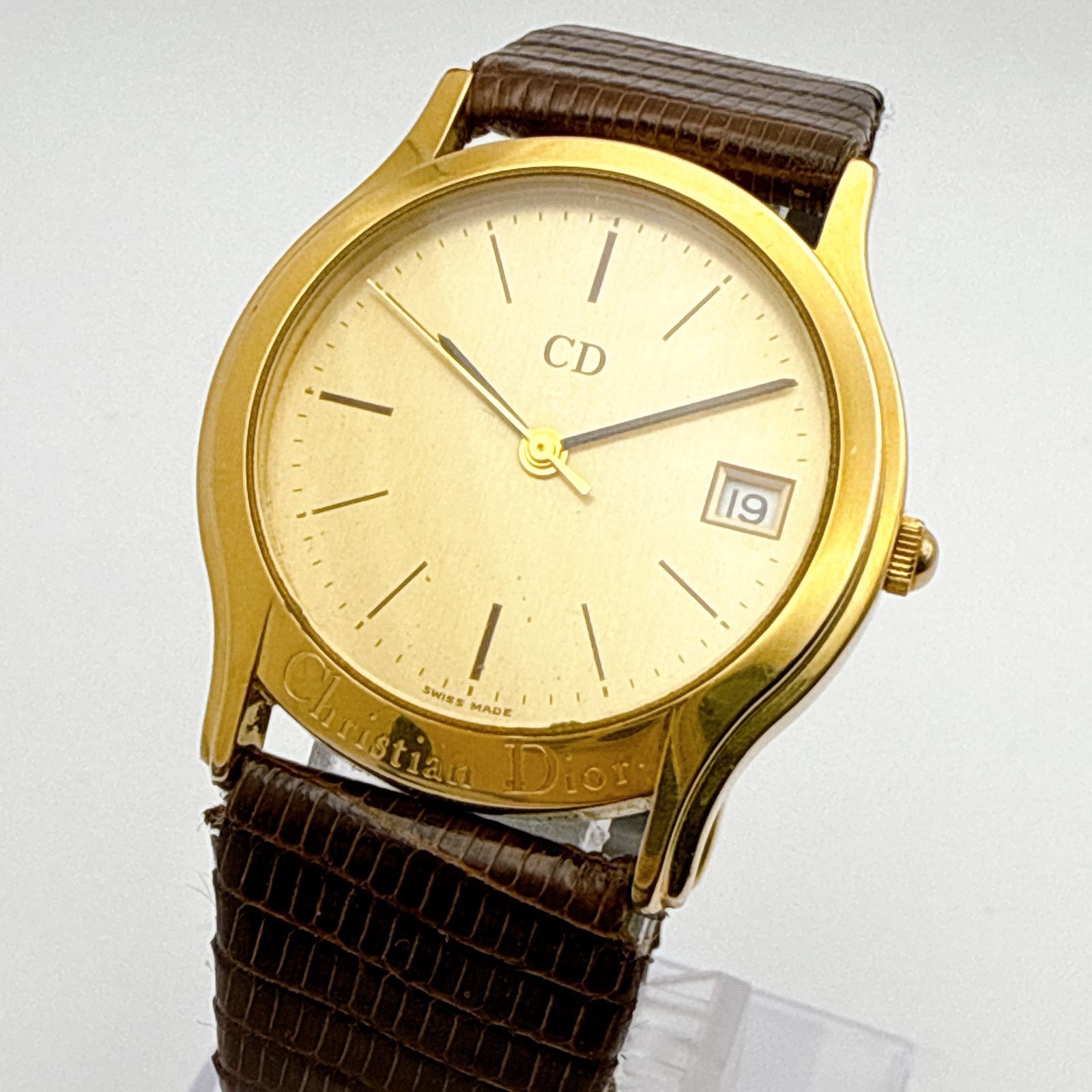 A016【電池交換済】Christian Dior クリスチャンディオール ゴールド