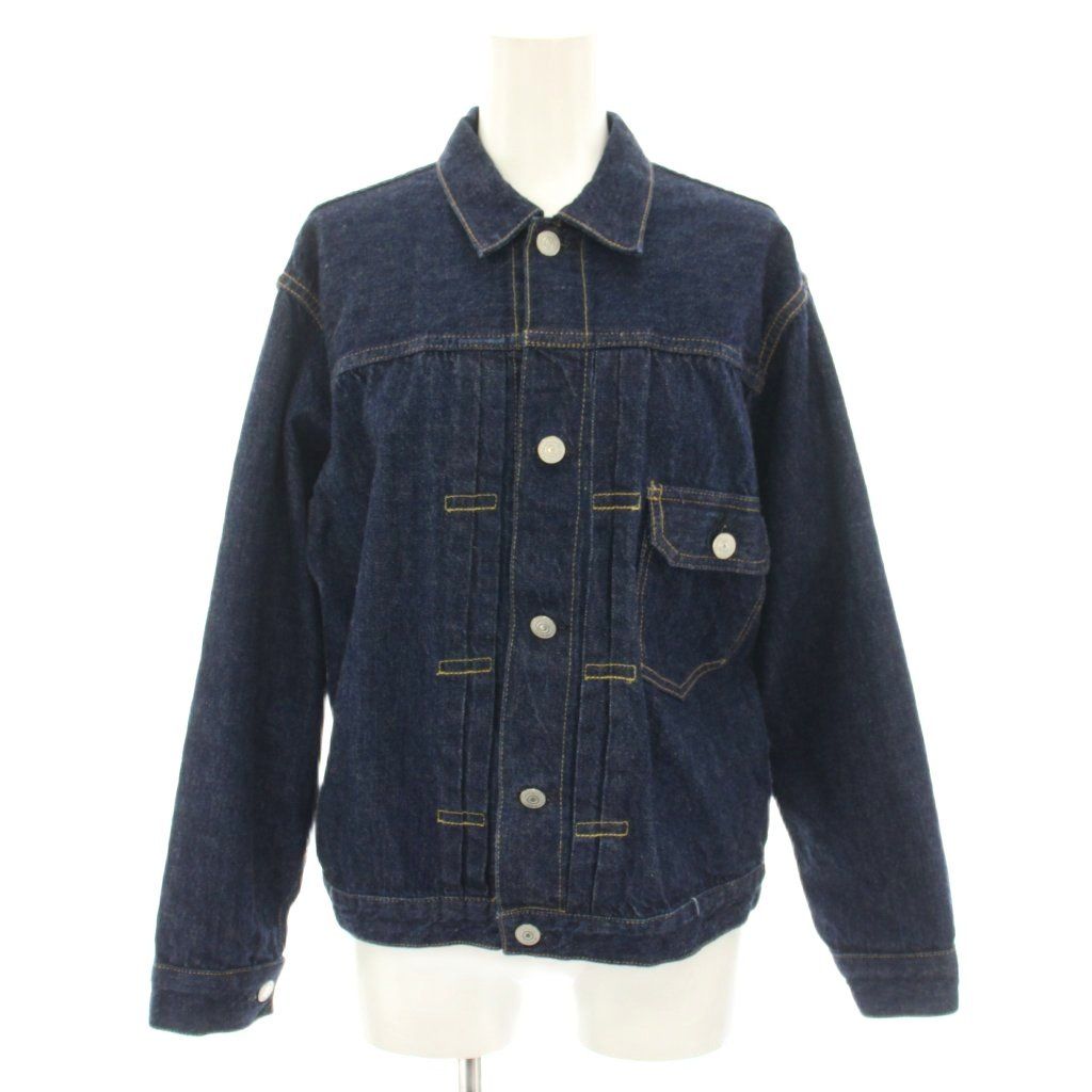 オアスロウ orslow プリーツフロントデニムブラウス デニムジャケット ジージャン Gジャン アウター S 紺 ネイビー 506BB YT