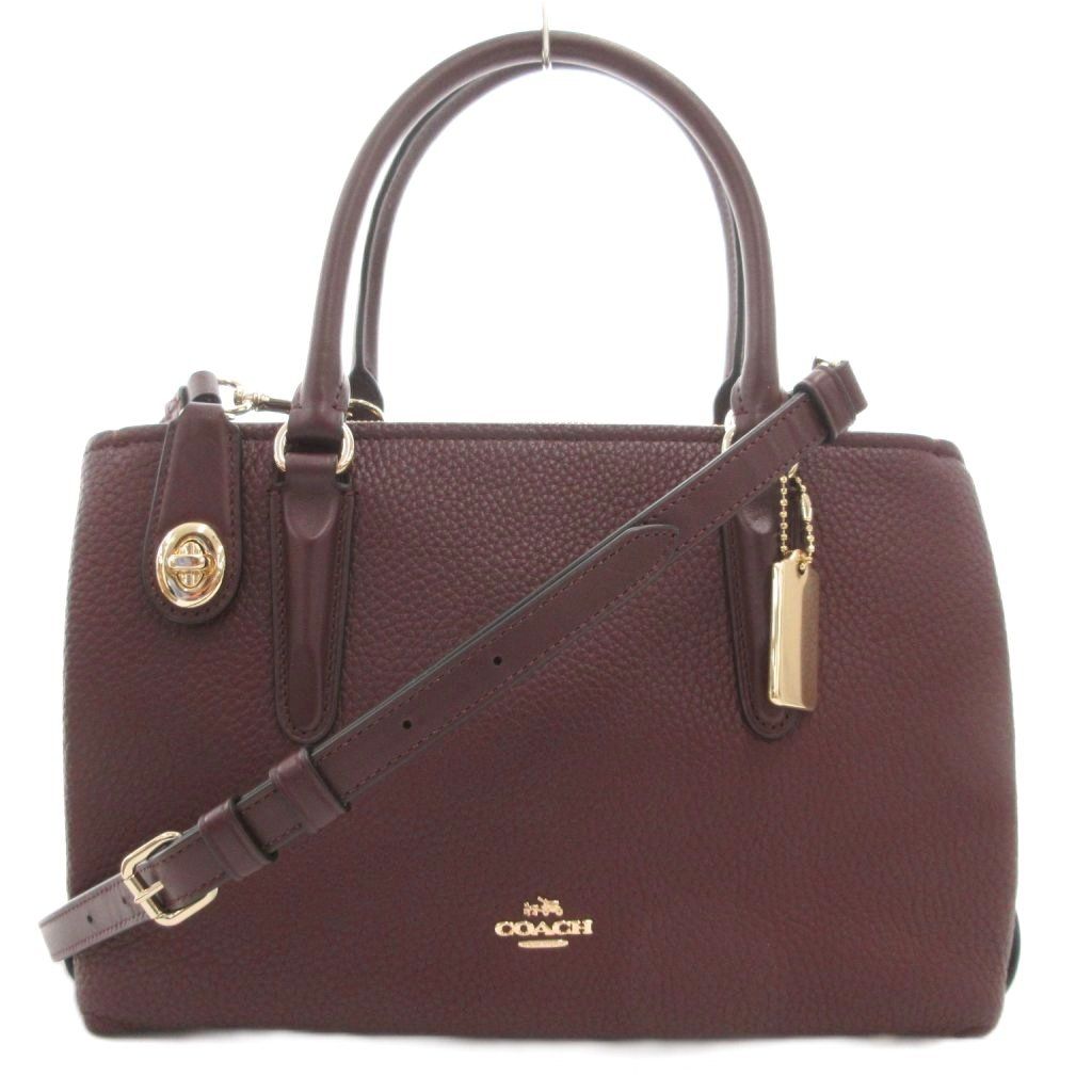 コーチ COACH 56839 キャリーオール ブルックリン ハンドバッグ ショルダー 2WAY 斜め掛け ロゴ レザー ボルドー GV GY18