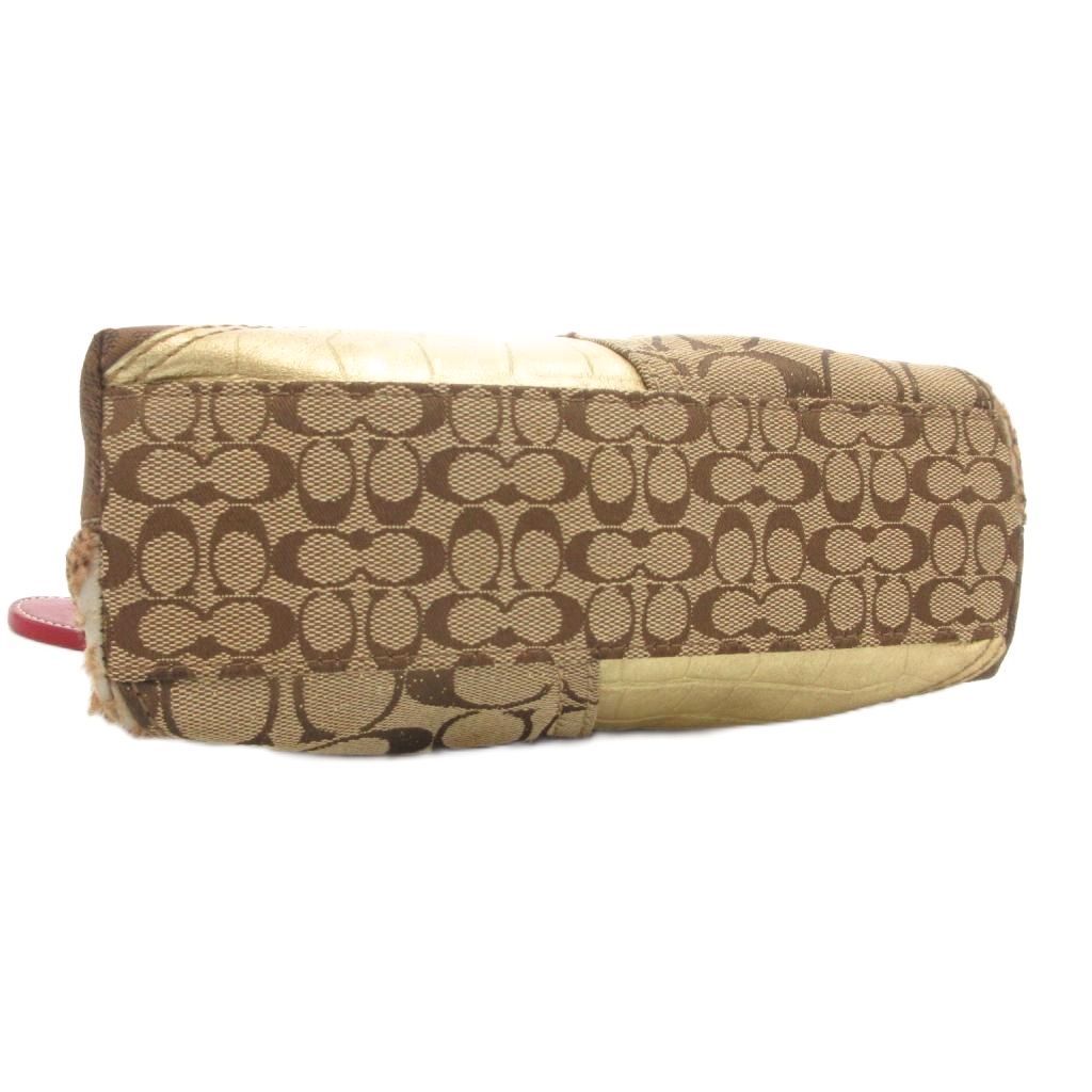 コーチ COACH 42005 シグネチャー ミニハンドバッグ ワンショルダー 肩掛け パッチワーク ロゴ レザー 革 茶 ブラウン GV GY18 DECORATOM_COM_BR