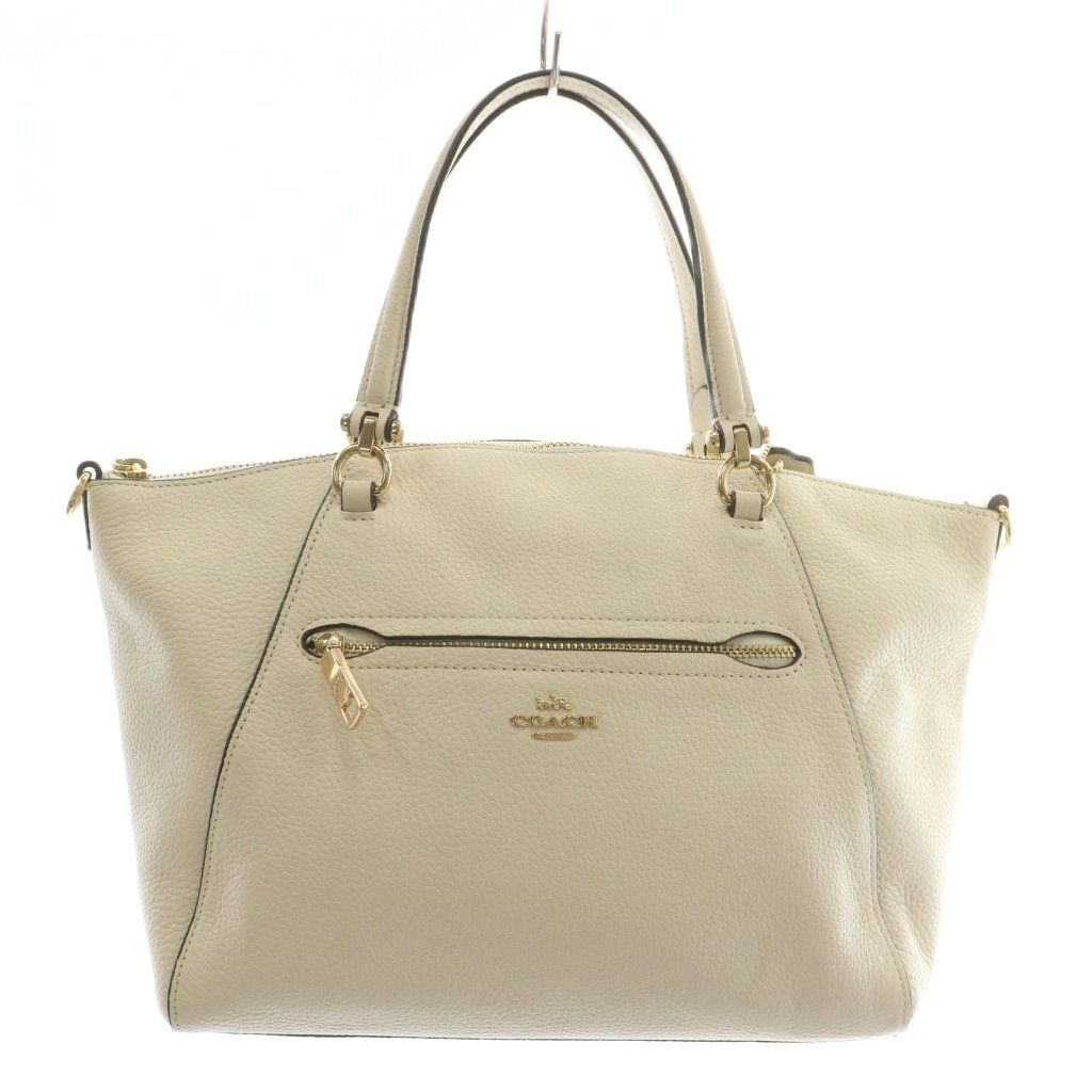 コーチ COACH ハンドバッグ レザー ロゴ ゴールド金具 白 ホワイト 79997 |XZ GY18