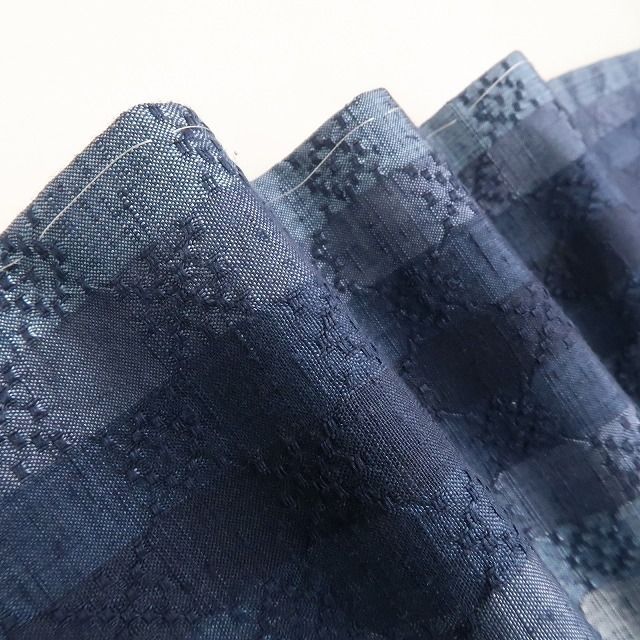 ❁tomihisa❁ 花織 縦縞 着物 正絹 仕付け糸付 洗練とぬくもりの花織を咲かせて 紬 6841