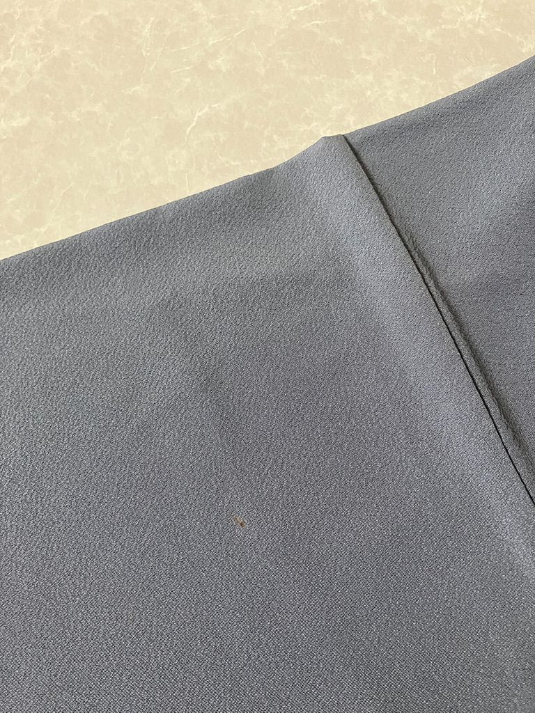 付下げ 一越縮緬 グレイッシュブルー 変わり花菱文 金彩刺繍 RA 021