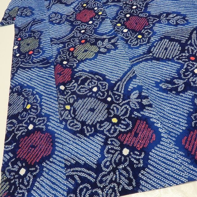 六花-RIKKA- 有松鳴海絞り 綿 浴衣 手縫い 着物 A3504