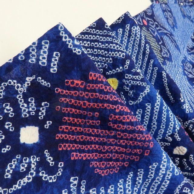 m1906＊美品 有松鳴海絞り 夏着物 綿 手縫い仕立て 高級浴衣 六花-RIKKA- 美品 有松鳴海絞り 綿 高級浴衣 手縫い 着物 A3504 美品 有松