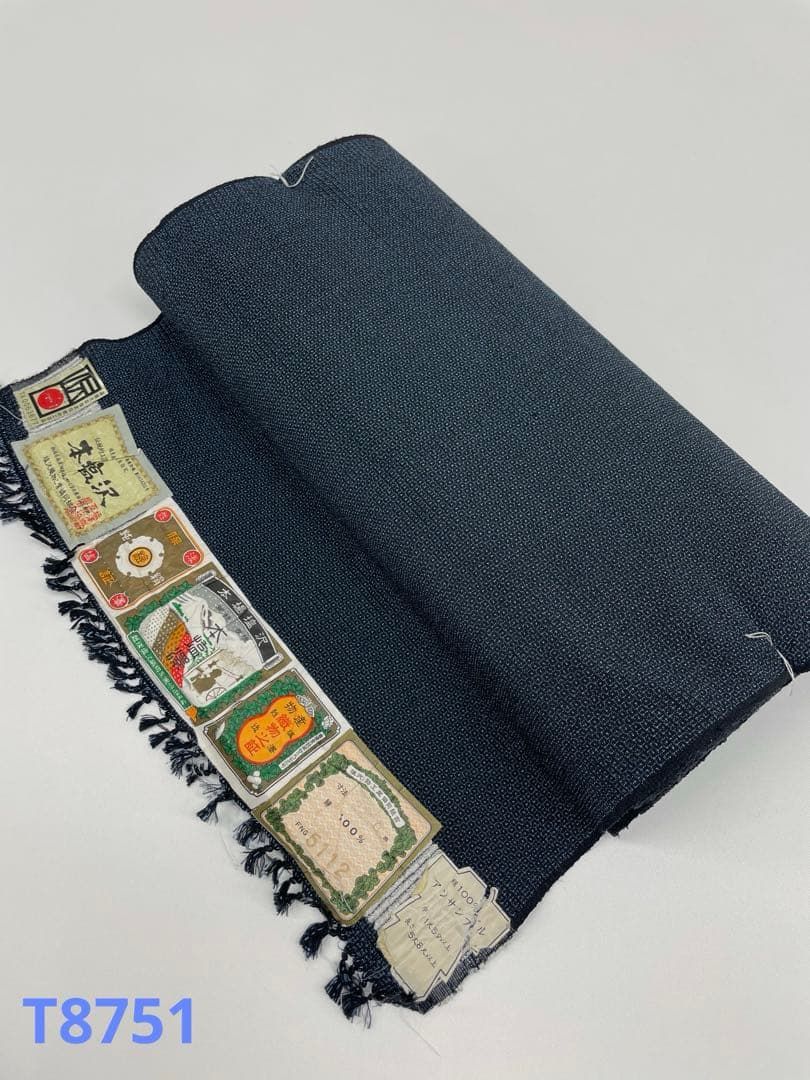 本塩沢紬 越後塩澤 アンサンブル用 通産大臣指定伝統的工芸品 正絹 反物