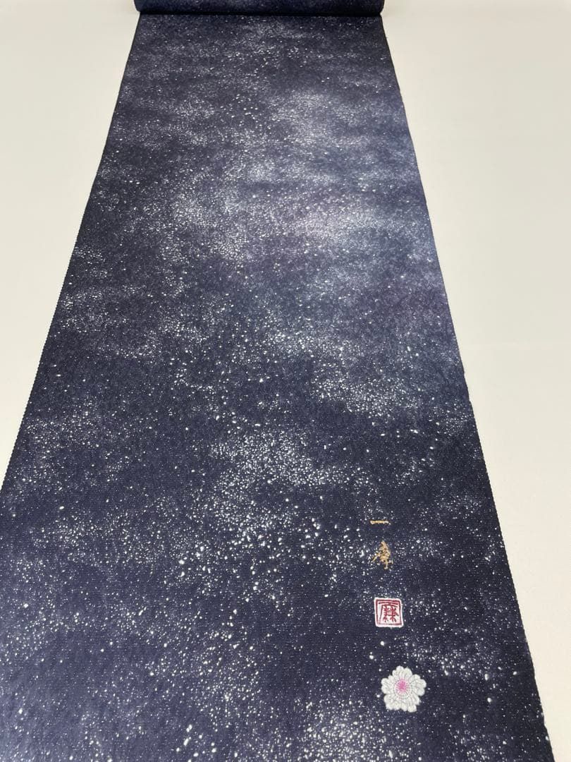 小紋 吉野一廉 銀通し 辻ヶ花 落款入 正絹 反物 - メルカリ