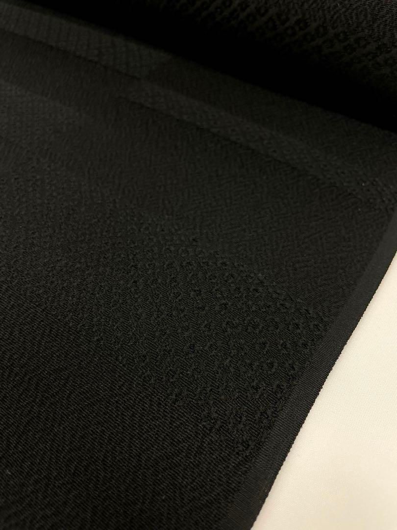 コート地 ふくれ織 紋意匠 本泥染 秀明黒染 正絹 反物 - メルカリ