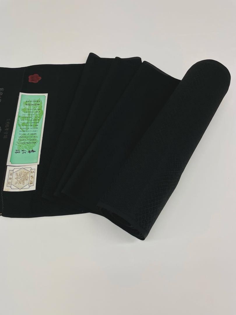 コート地 ふくれ織 紋意匠 本泥染 秀明黒染 正絹 反物 - メルカリ