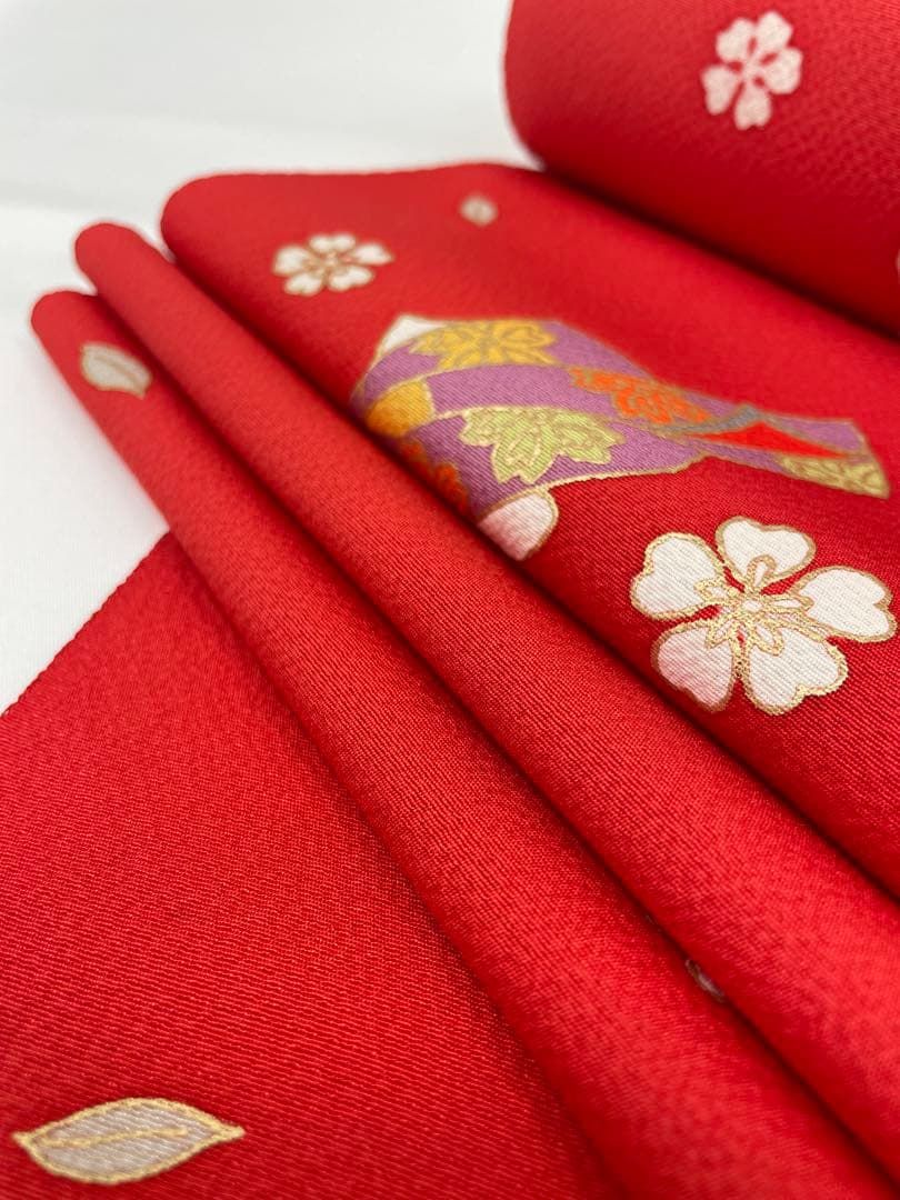 小紋 十三詣り 七五三 飛び柄 金彩 人形 桜 正絹 反物 T8654 - メルカリ