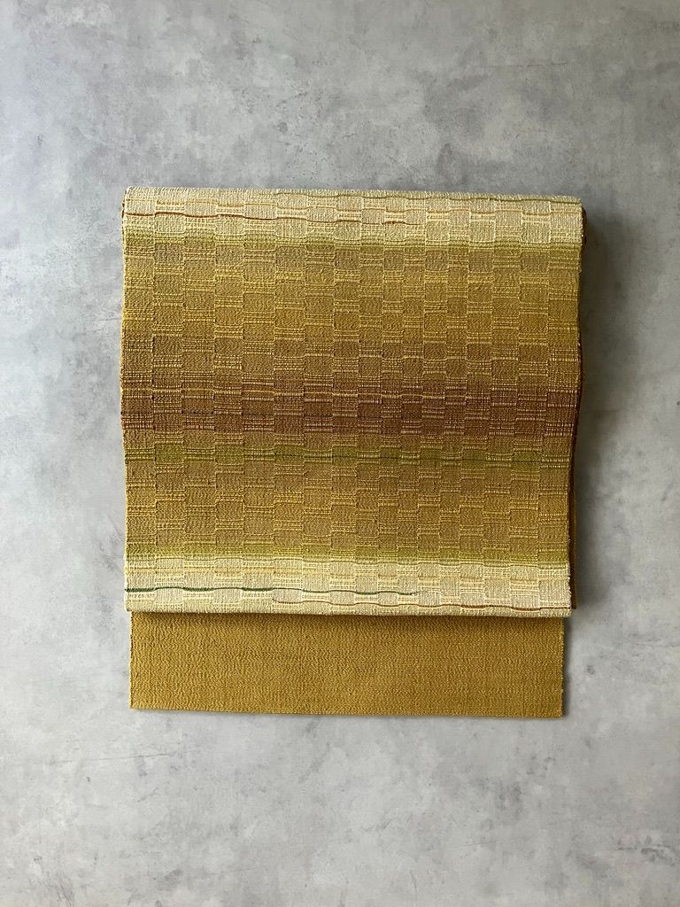 首里織】 名古屋帯 正絹手織り 黄金色グラデーション［N137］ - メルカリ