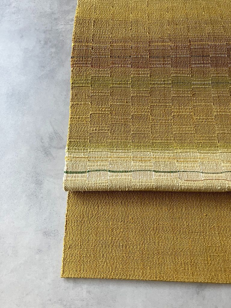 正絹手織り 黄金色グラデーション