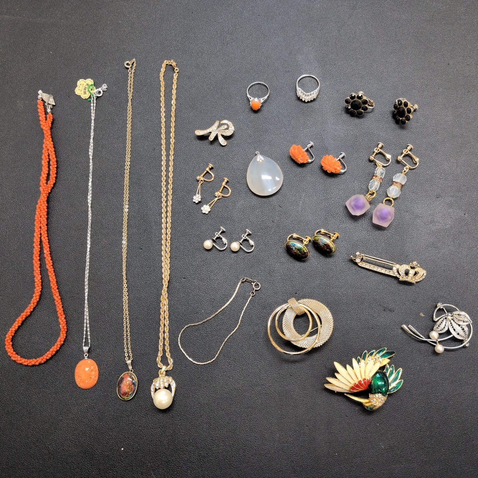 遺品整理 まとめて⑤ ジュエリー ブランドあり ニナリッチ ネックレス イヤリング リング ジュエリー SILVER925あり 珊瑚