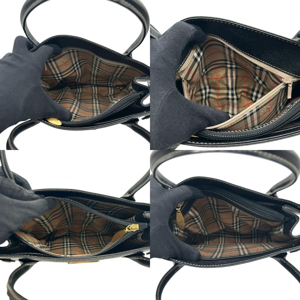BURBERRY バーバリー ハンドバッグ トートバッグ レザー 本革 ブラック 黒 ゴールド金具 ロゴプレート 自立可 レディース フォーマル ビジネス オフィス 冠婚葬祭 セレモニー エレガント 上品 きれいめ クラシック s34 DECORATOM_COM_BR