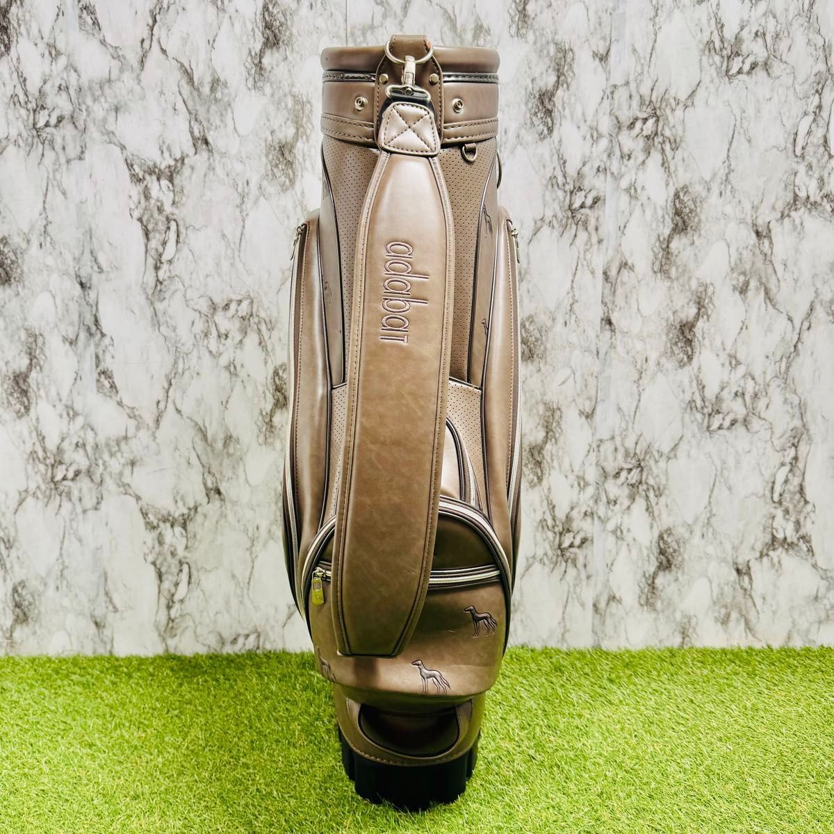 【良品】アダバット カート式 キャリー 2輪 キャディバッグ ブラウン 良品】アダバット カート式 キャリー 2輪 キャディバッグ ブラウン