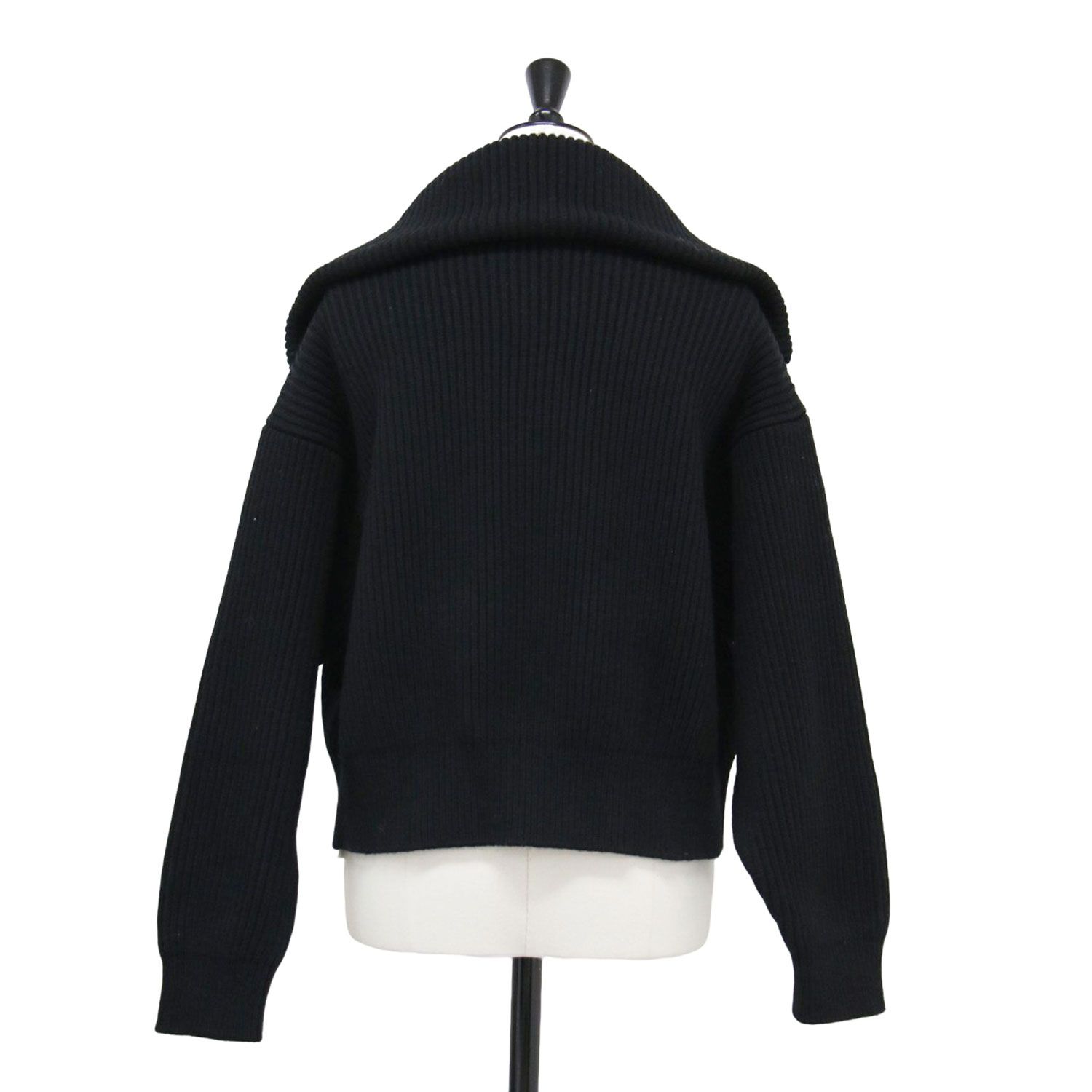 ALAIA アライア ニット ブラック 黒 サイズ:38(S) | ジップアップ リブ