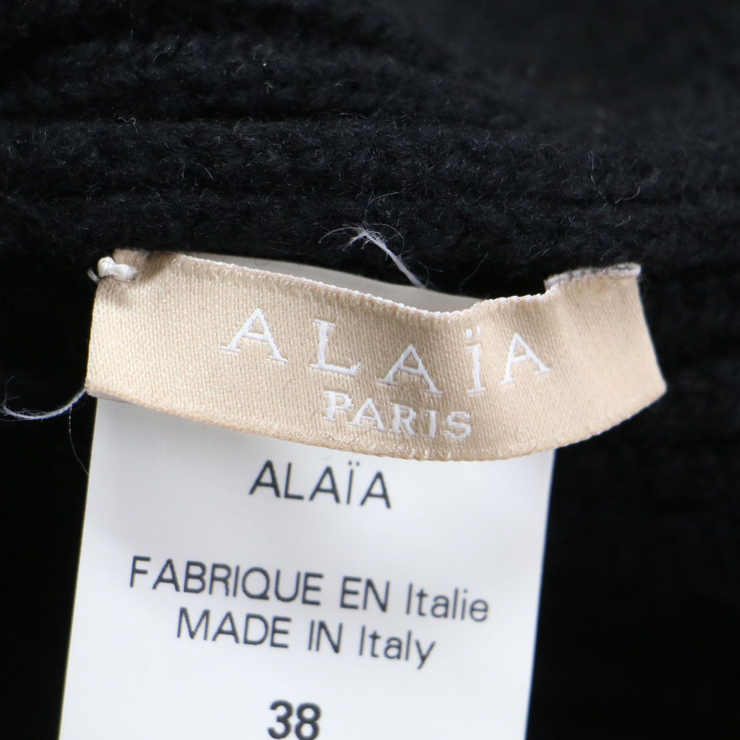 ALAIA アライア ニット ブラック 黒 サイズ:38(S) | ジップアップ リブ