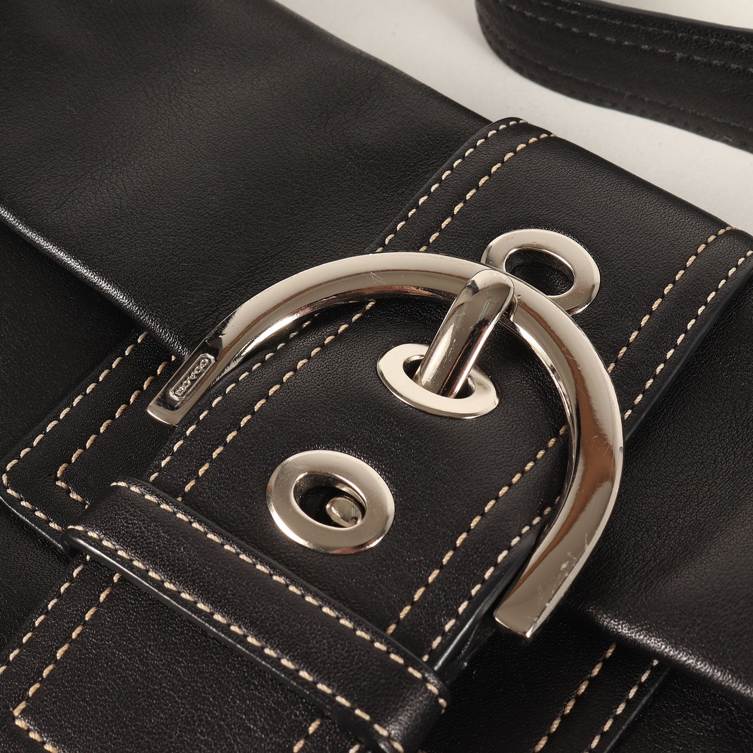 COACH コーチ バッグ ブラック 黒 ソーホー ワンショルダー 8A05 ハンドバッグ 肩掛け ステッチ バックル レザー ブランド カバン レディース DECORATOM_COM_BR