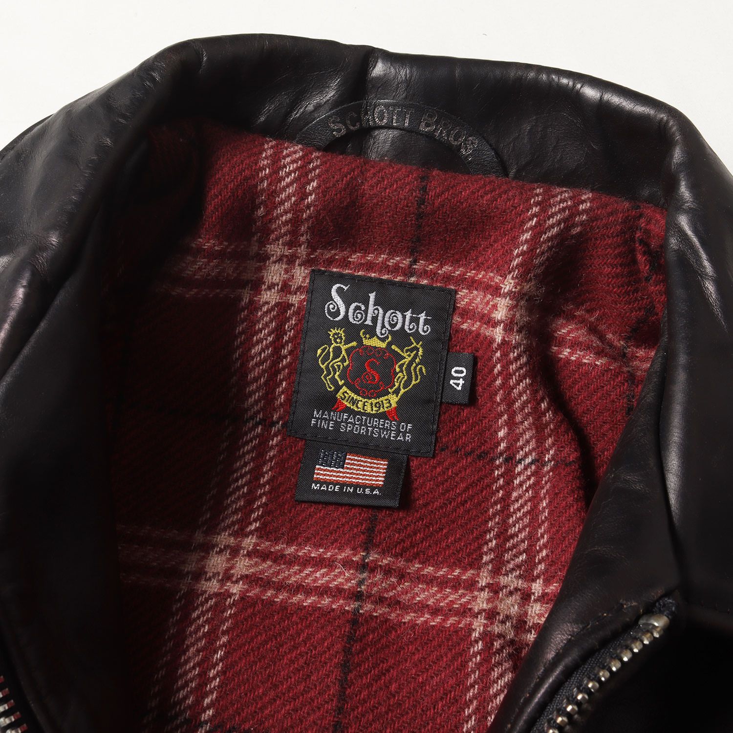 Schott ショット ジャケット ブラック 黒 サイズ:40(L) | USA製 6103US 