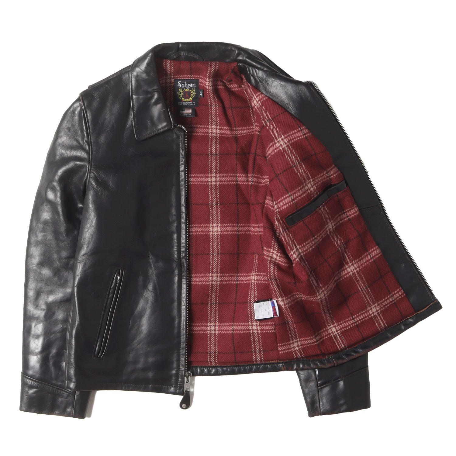 Schott ショット ジャケット ブラック 黒 サイズ:40(L) | USA製 6103US