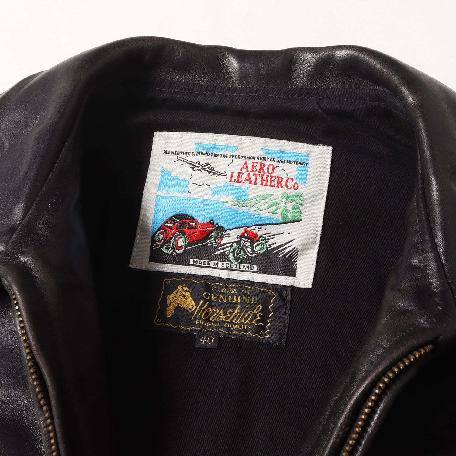 Aero Leather エアロレザー ジャケット ブラック サイズ:40(L