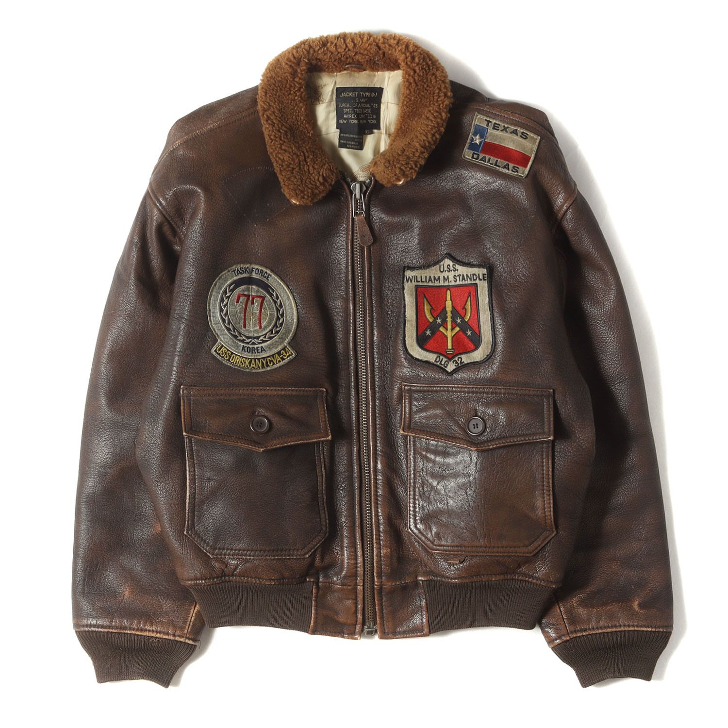 AVIREX アヴィレックス ジャケット ブラウン サイズ:XS(大きめ) | 希少 雰囲気抜群 | 80s トップガンモデル G-1 ゴートスキンレザー フライト ジャケット | 80年代 ヴィンテージ 古着 | アウター ブルゾン ミリタリー 上着【メンズ】【中古】【K4617】 AVIREX アヴィレックス ジャケット ブラウン サイズ:XS(大きめ) | 希少