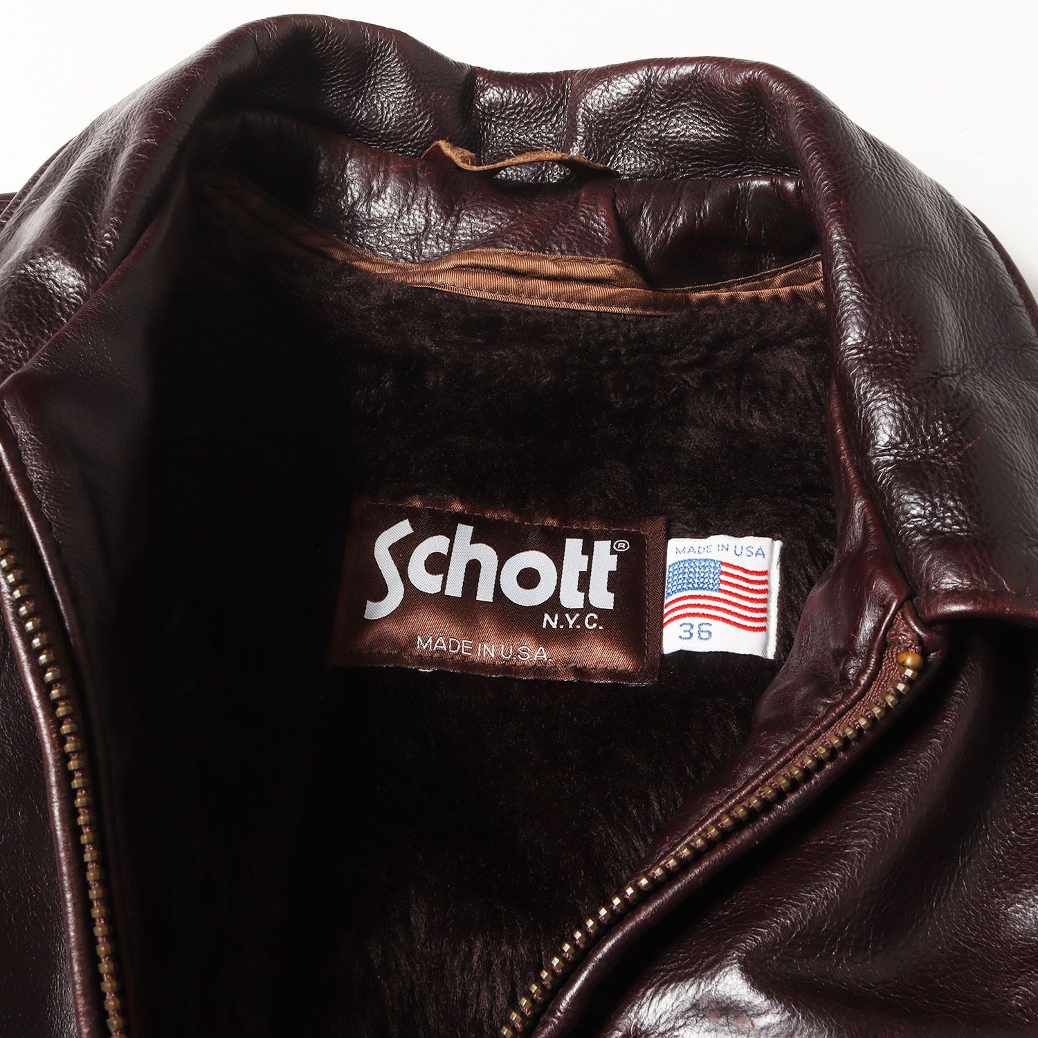 ショット Schott 36 トラッカージャケット レザージャケット 赤茶