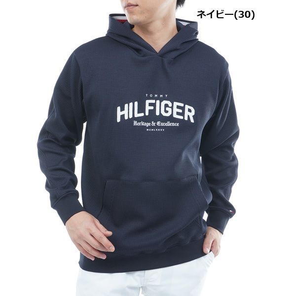 トミーヒルフィガー ゴルフ メンズ フロントロゴ スウェットフーディー TOMMY HILFIGER GOLF THMA551 秋冬モデル ネイビー 30
