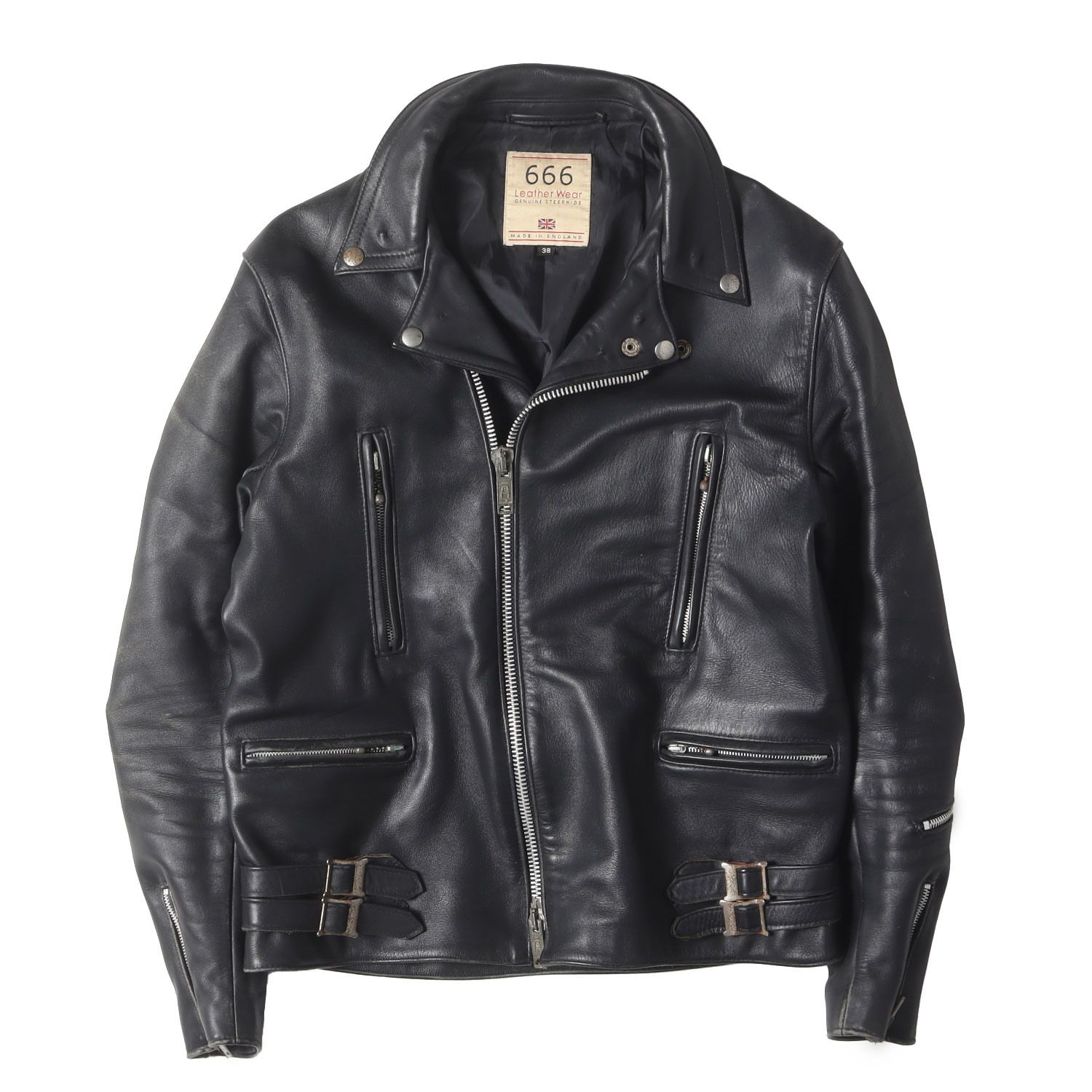 ダブルライダース ブラックレザー ジャケット 666 666 Leather Wear