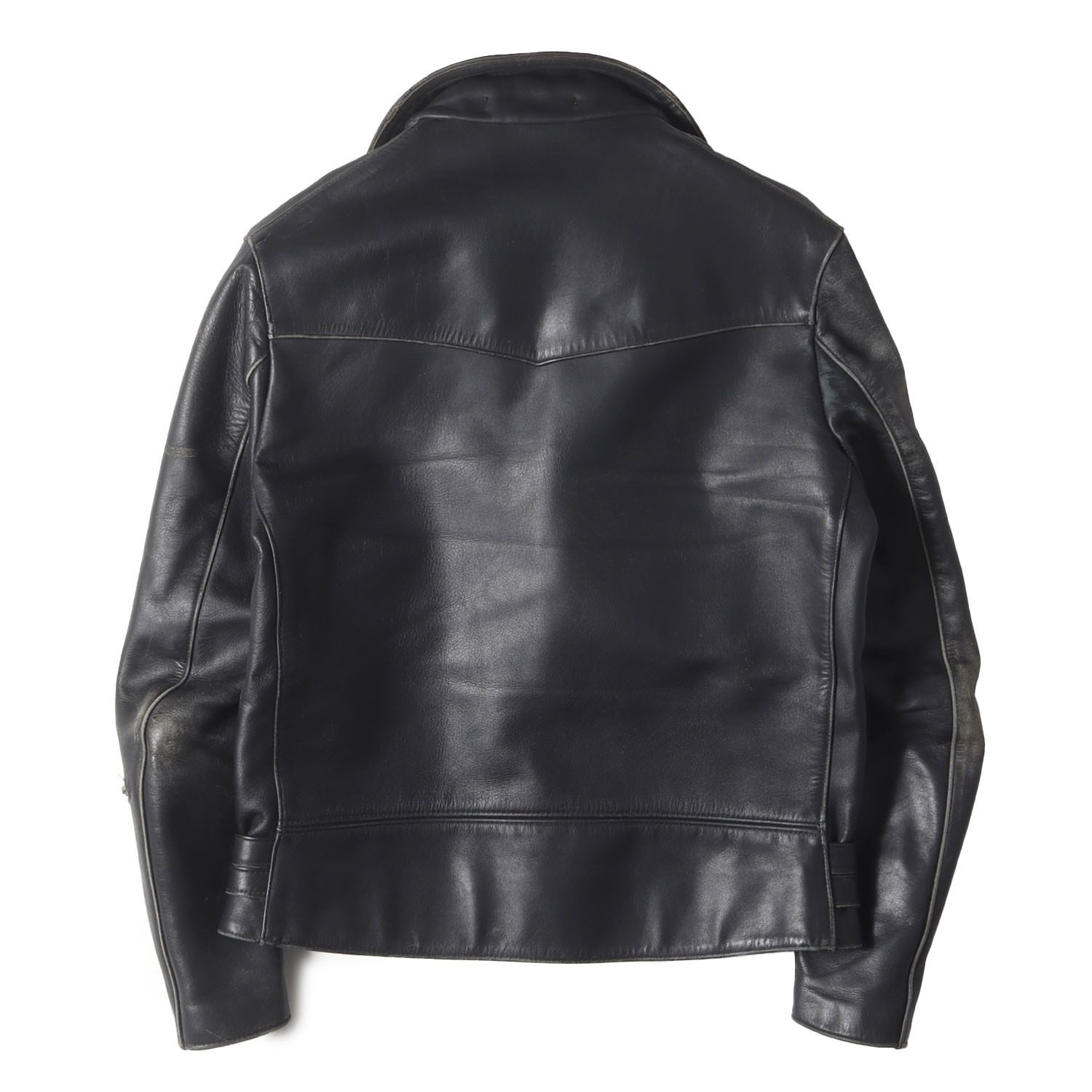 666 トリプルシックス ライダースジャケット 38 ダブル 日本製 黒 牛革