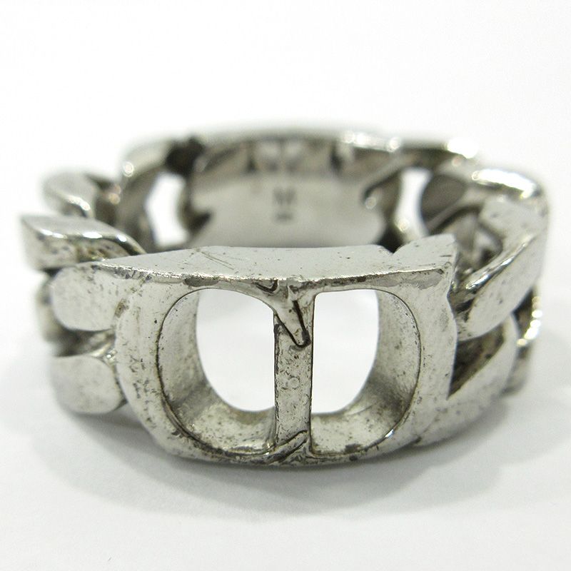 三重本店 Christian Dior クリスチャンディオール チェーンリング スターリングシルバーリング シルバー サイズ M 20号 135