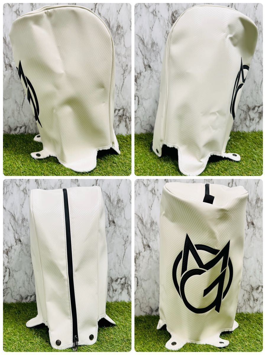 【新品未使用】オムニックス カート式 キャディバッグ ゴルフバッグ ホワイト 新品未使用】オムニックス カート式 キャディバッグ ゴルフバッグ