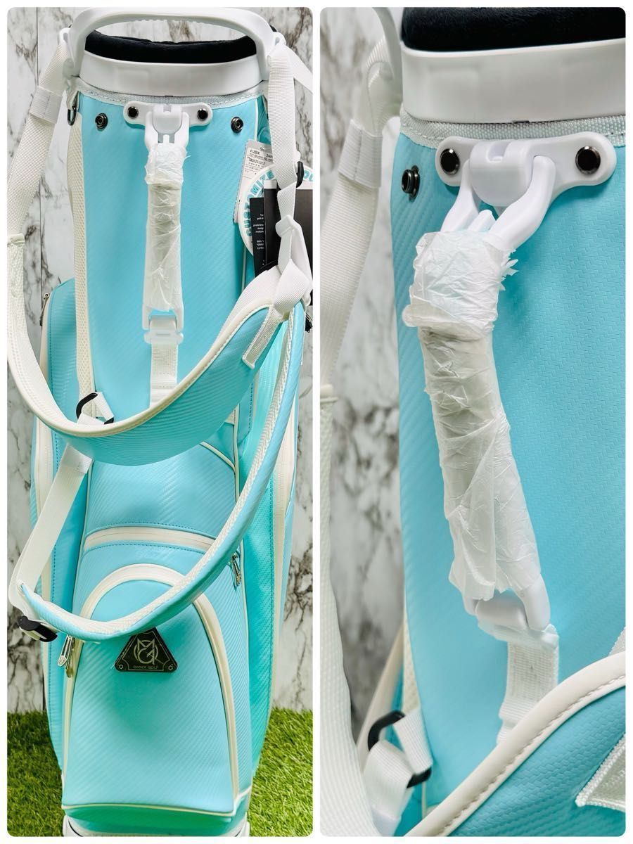 【新品未使用】オムニックス スタンド式 キャディバッグ ゴルフバッグ ブルー 新品未使用】オムニックス スタンド式 キャディバッグ ゴルフバッグ ブルー