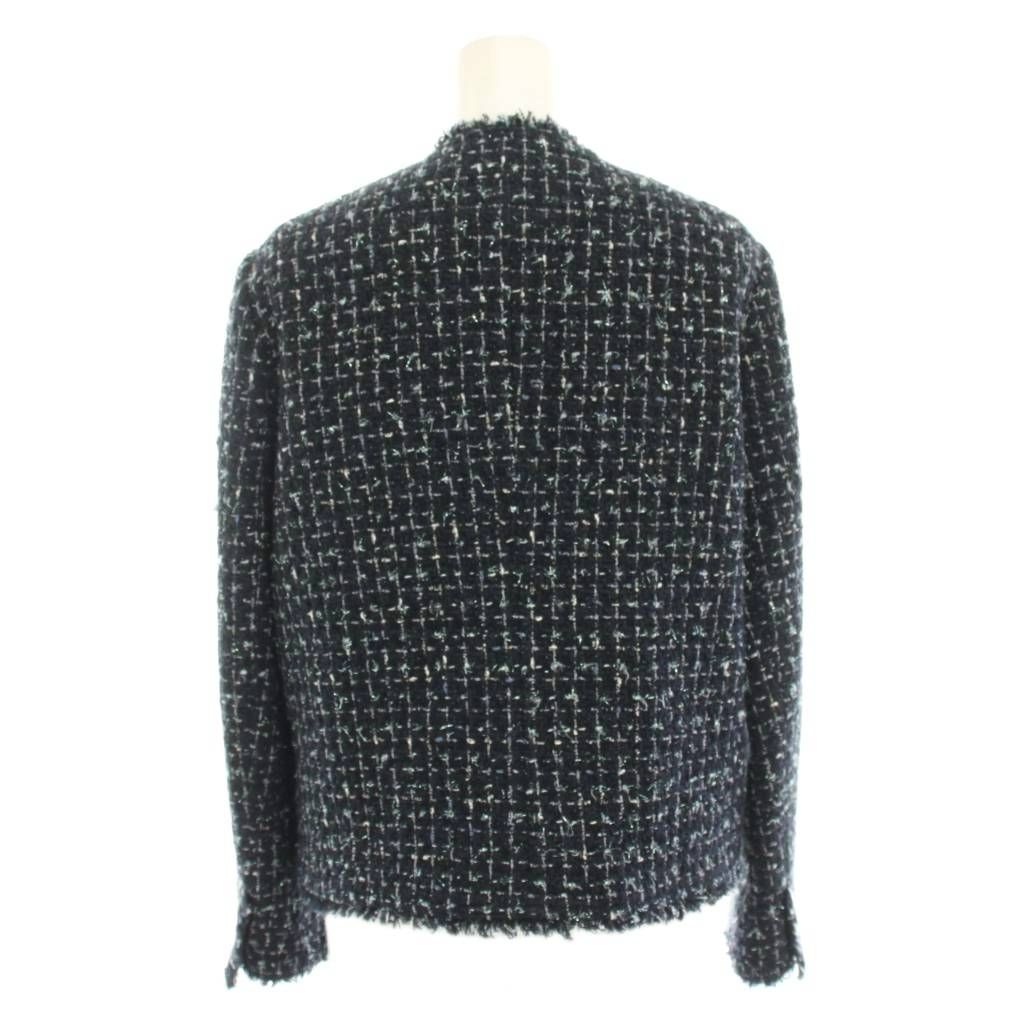 セオリーリュクス theory luxe 23AW チコツイードマーティン CHICO TWEED MARTINE ツイードノー ジャケット アウター 38 黒 ブラック 紺 ネイビー 03-3404102 YT GULLKHAN_COM