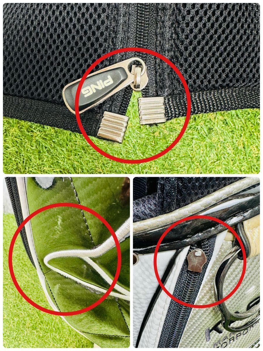 良品】ピン ミスターピン カート式 キャディバッグ エナメル ブラック