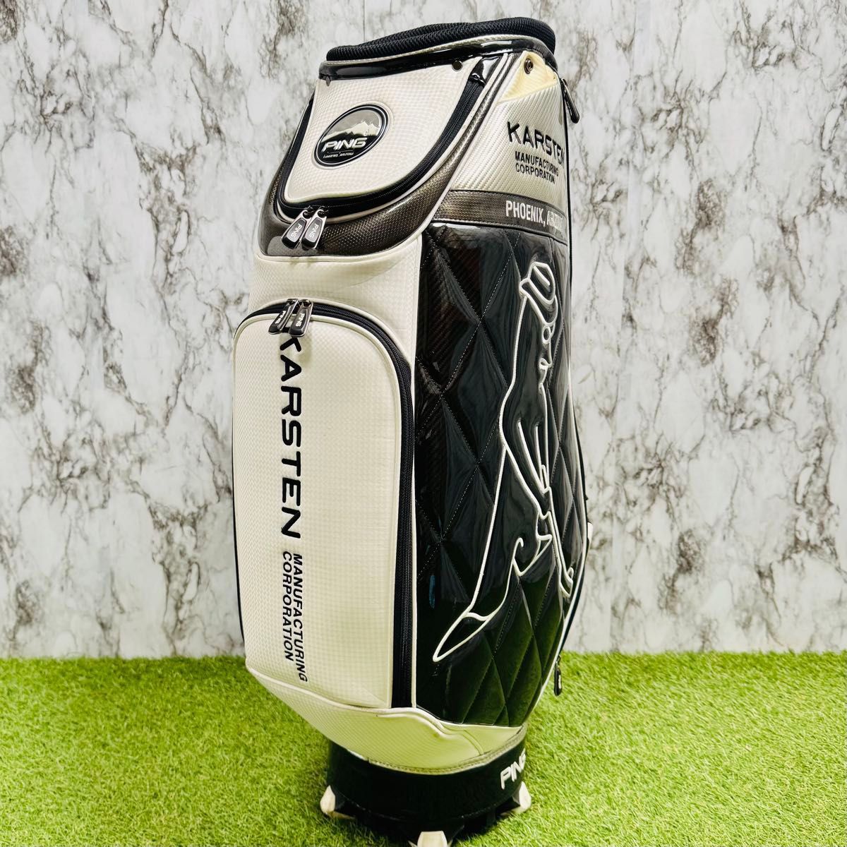 良品】ピン ミスターピン カート式 キャディバッグ エナメル ブラック