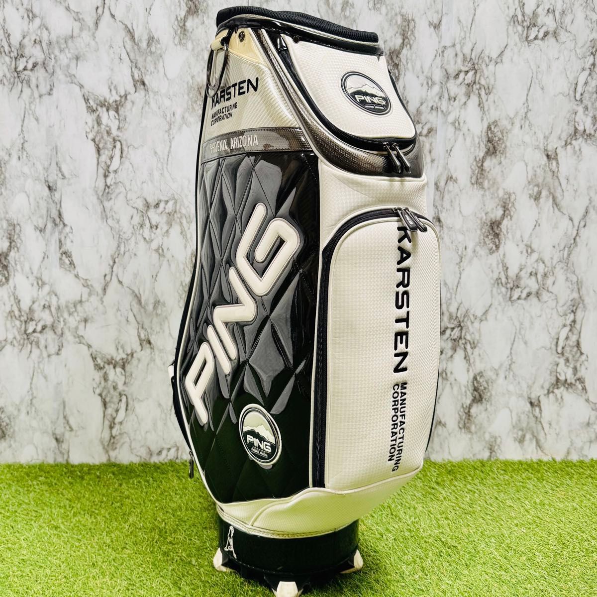 良品】ピン ミスターピン カート式 キャディバッグ エナメル ブラック