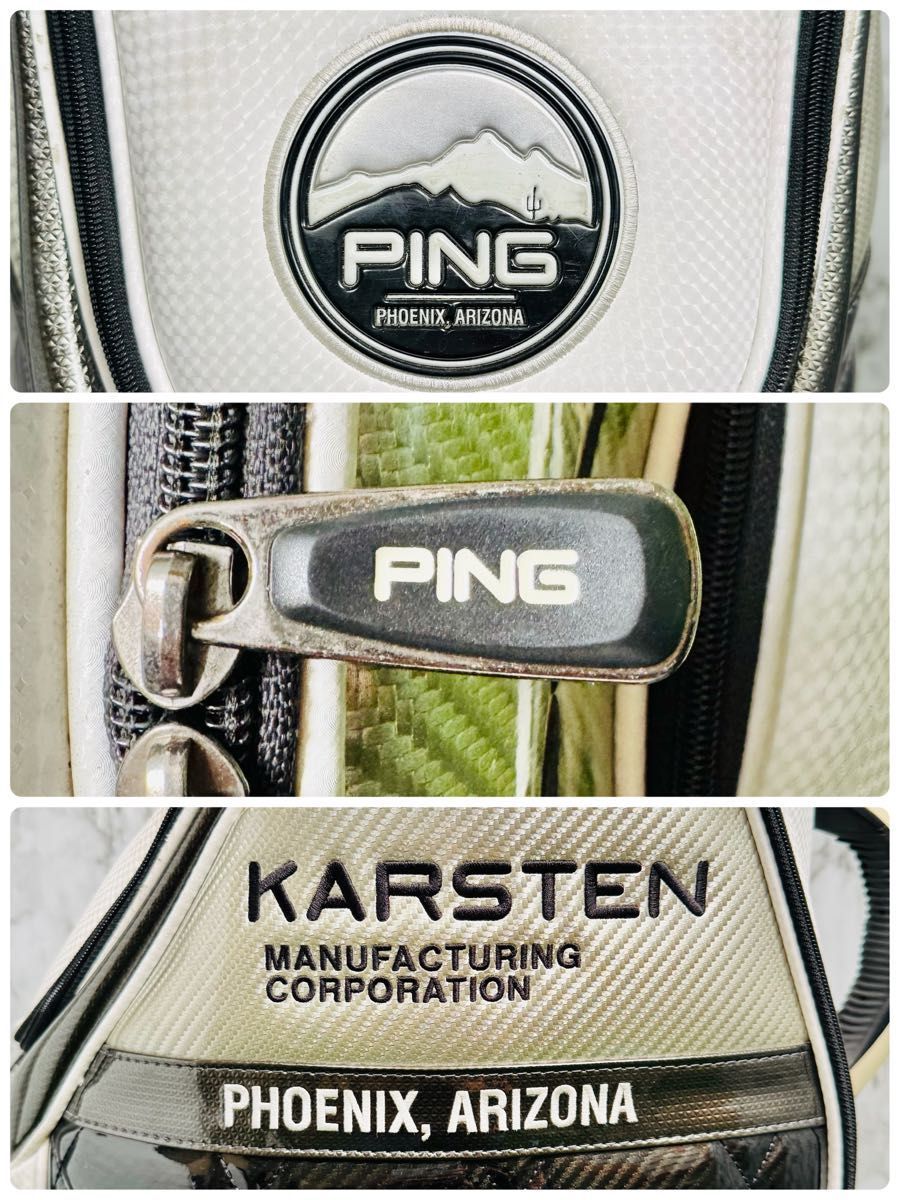 良品】ピン ミスターピン カート式 キャディバッグ エナメル ブラック