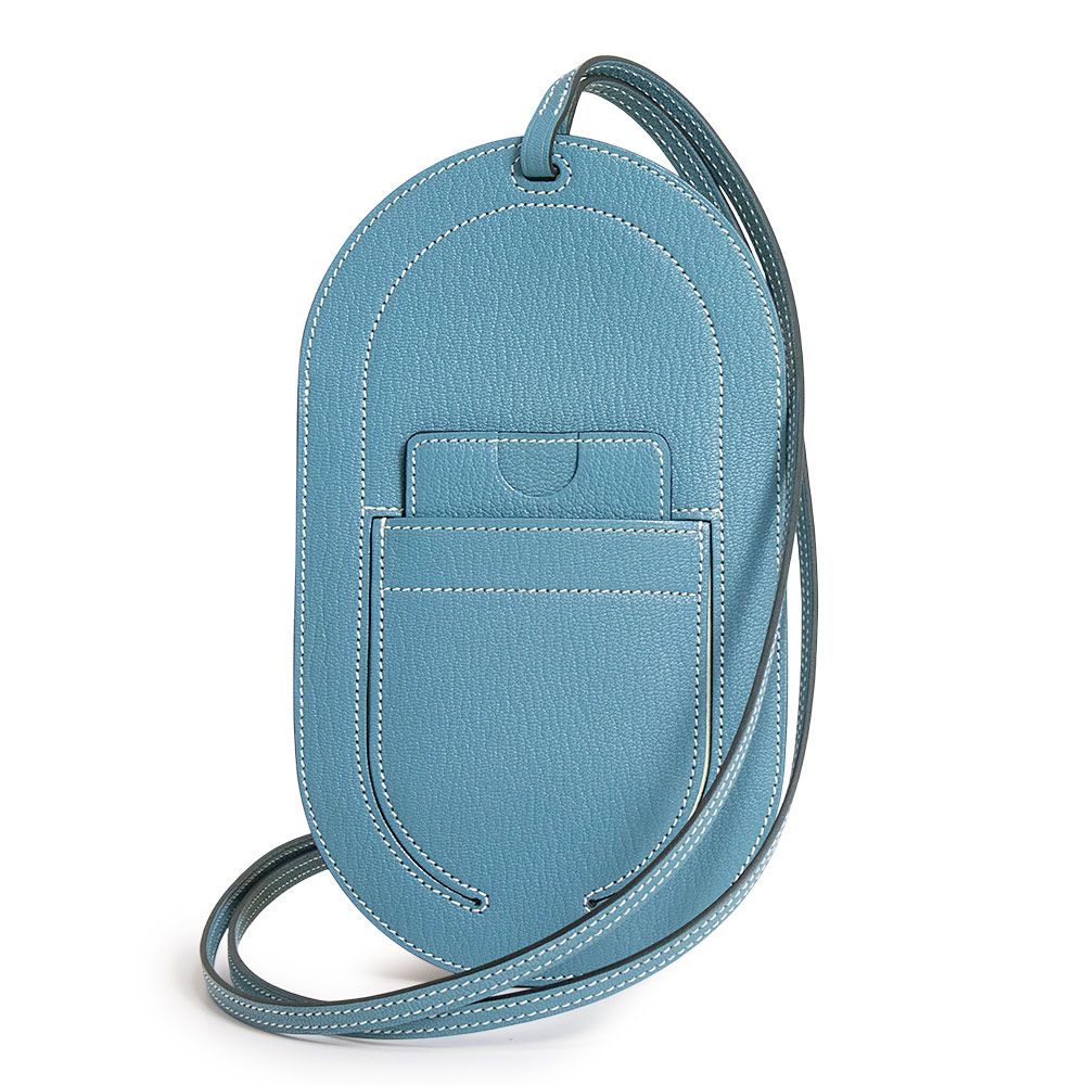 エルメス イン ザ ループ トゥーゴー GM 携帯 スマートフォンケース シェーブルミゾール レザー New Bleu Jean ニューブルージーン B刻印 HERMES