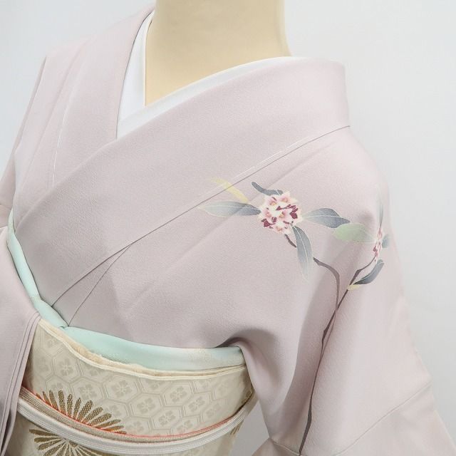 ❁tomihisa❁新品 本加賀友禅 吉本大輔 落款 沈丁花 着物 正絹 仕付け糸付”