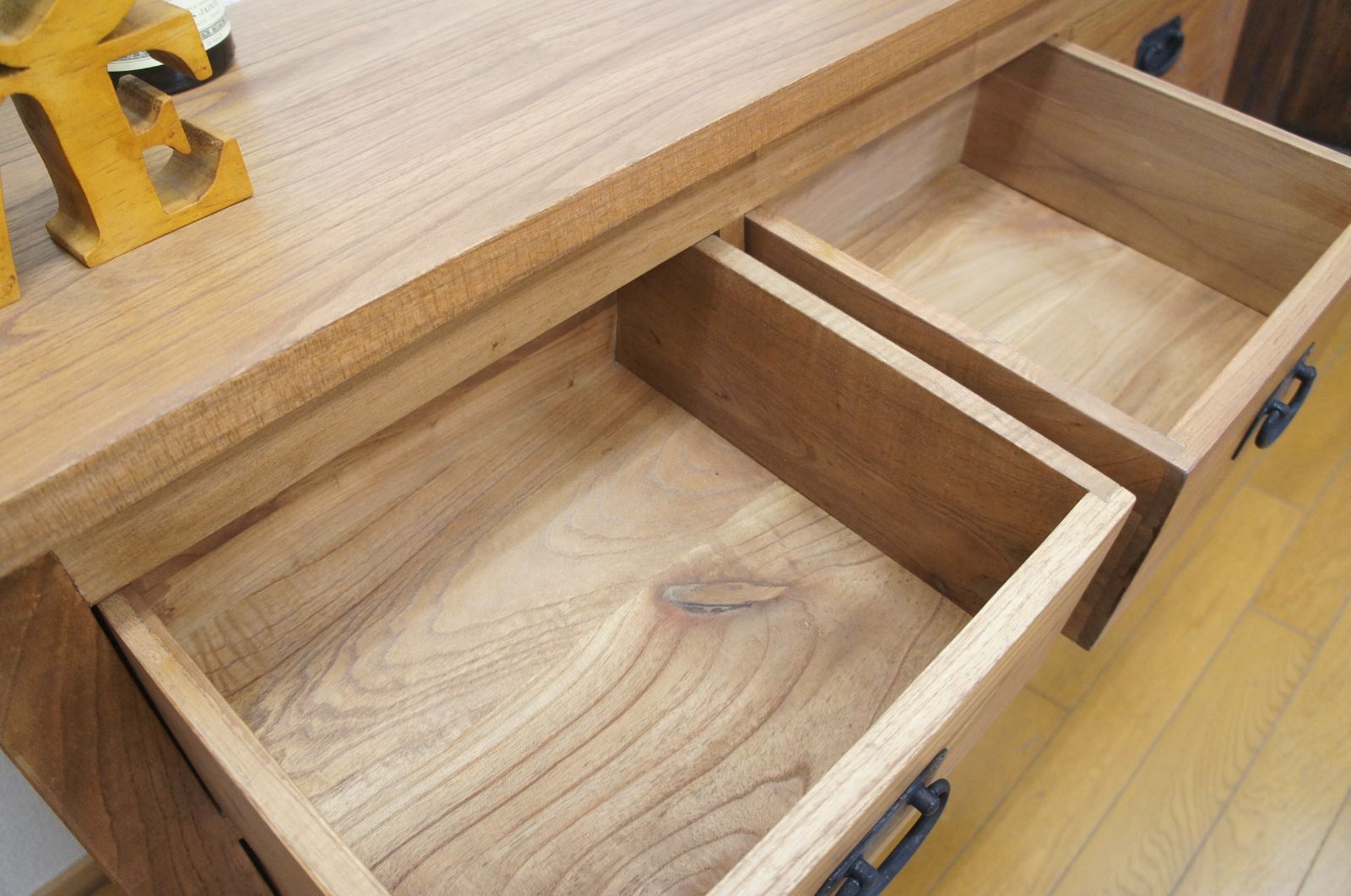 アンティーク調 木製 無垢材 リビングチェスト 3段7杯 W120 che-112-NAT MARWIL-DEMENAGEMENTS_CH